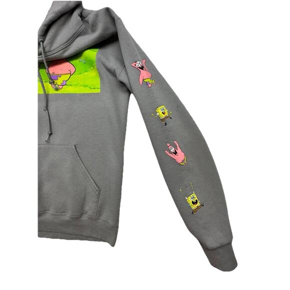 Spongebob Squarepants Sweatshirt Hoodie Unisex Size Small Gray Nickelodeon - Picture 5 of 7